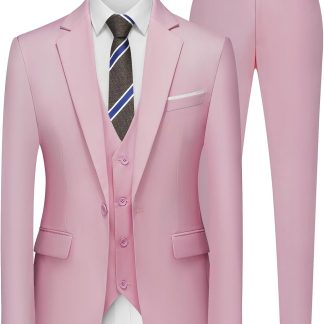 3 Pieces Suit Elegant Solid One Button Slim Fit Single image 1
